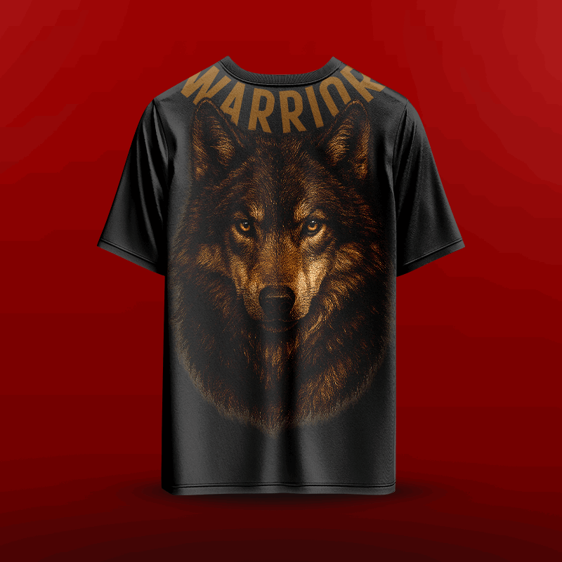 TCARTEL "Alpha Warrior" Premium Cotton T-Shirt - Majestic Wolf Back Print
