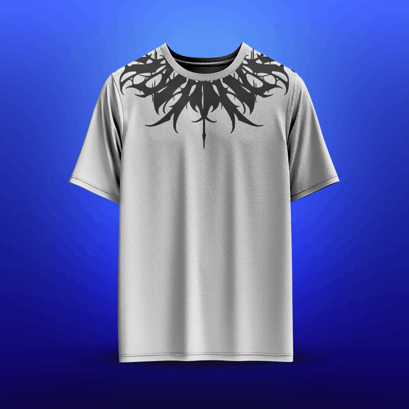 "Fragmented Soul" Premium Cotton T-Shirt - Avant-Garde Neck & Back Print