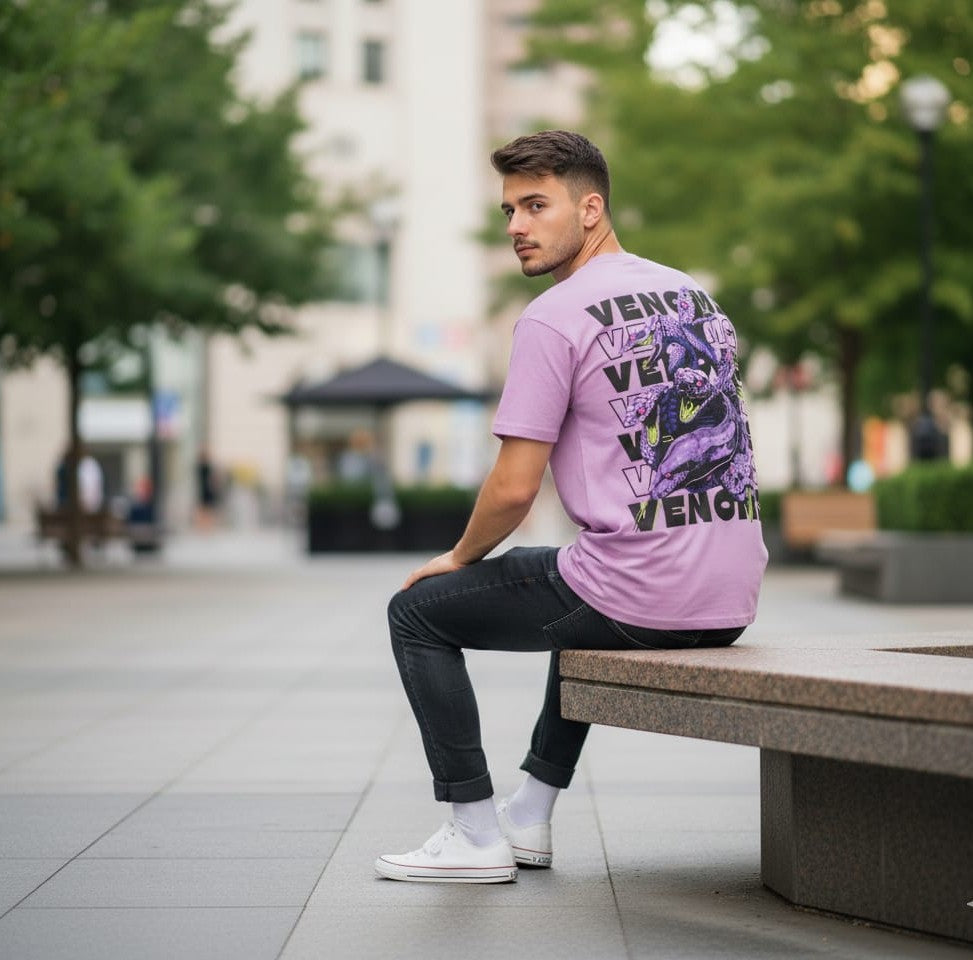 The Symbiote's Glitch - Purple Venom Back Print Tee