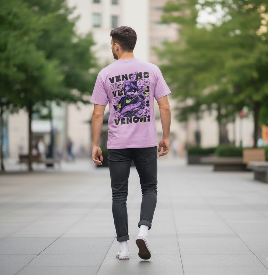 The Symbiote's Glitch - Purple Venom Back Print Tee