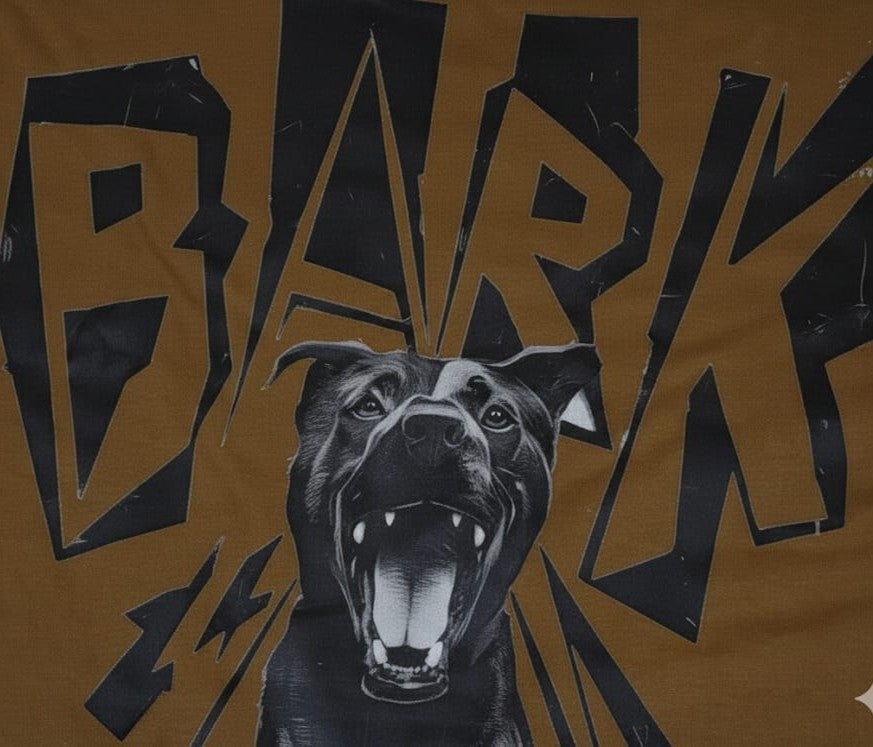 "BARK" Oversized Back Graphic T-Shirt | Khaki Streetwear Tee